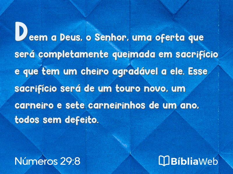 Números 29:8 em imagem para compartilhar