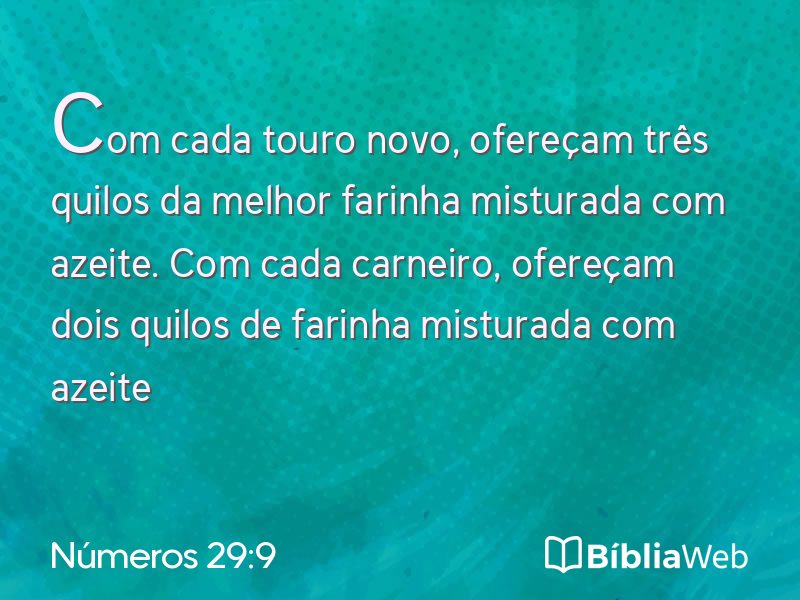 Números 29:9 em imagem para compartilhar