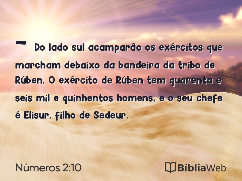 Números 2:10 em imagem para compartilhar
