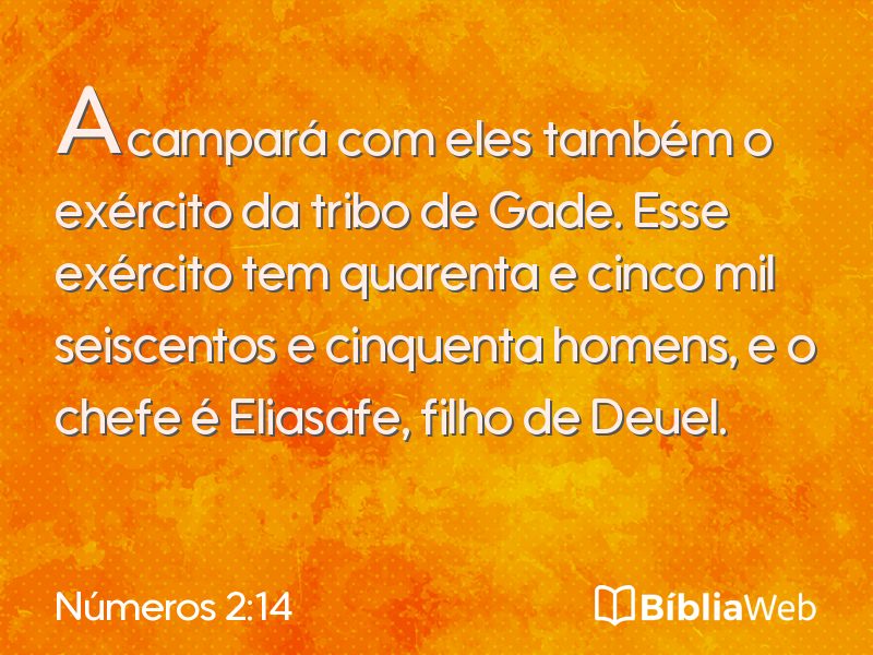 Números 2:14 em imagem para compartilhar