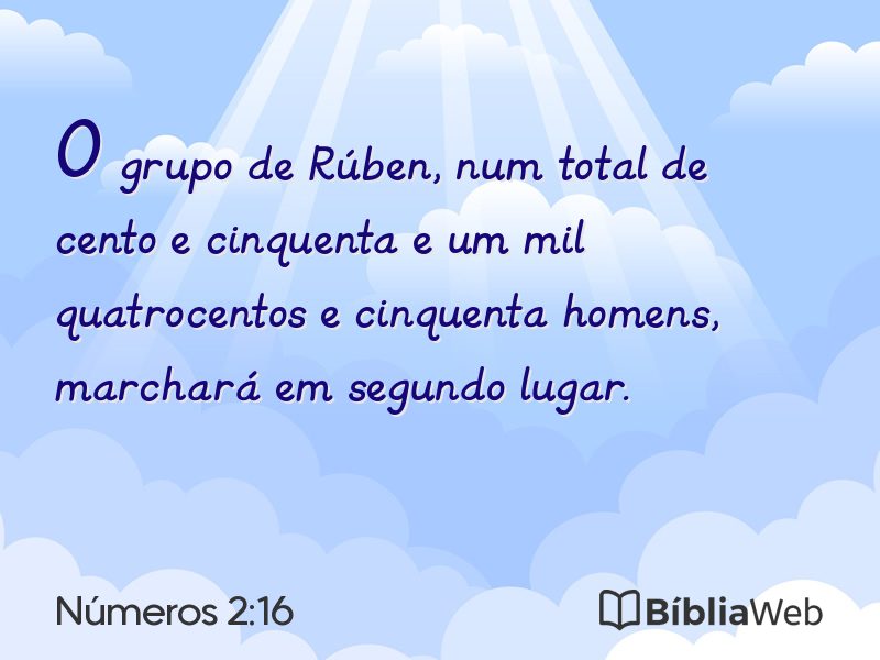 Números 2:16 em imagem para compartilhar