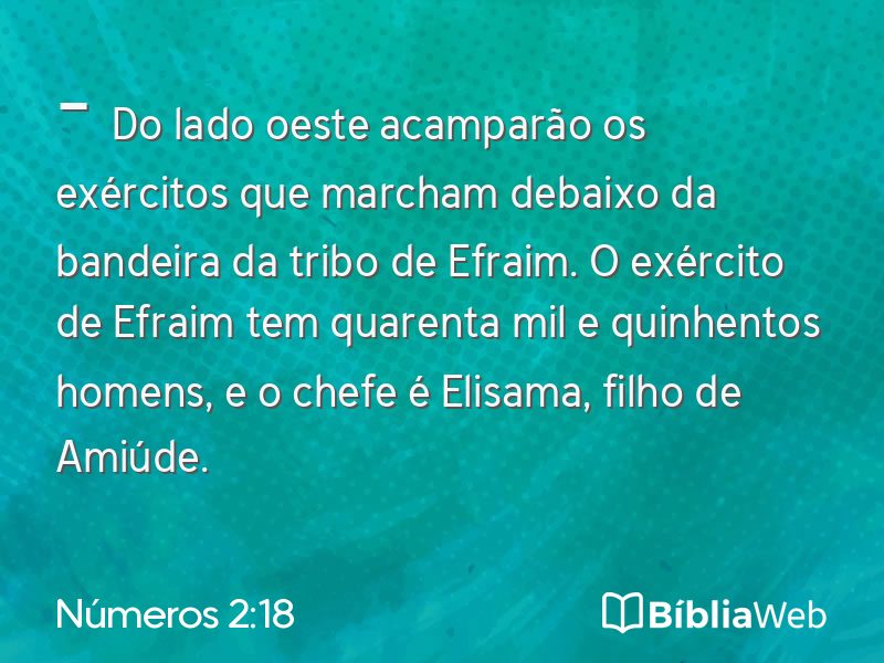 Números 2:18 em imagem para compartilhar
