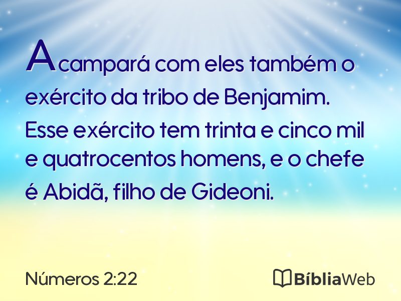 Números 2:22 em imagem para compartilhar