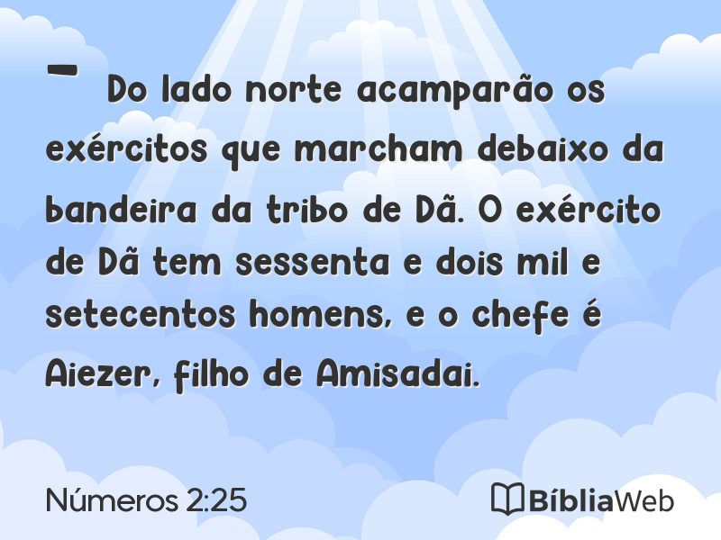 Números 2:25 em imagem para compartilhar