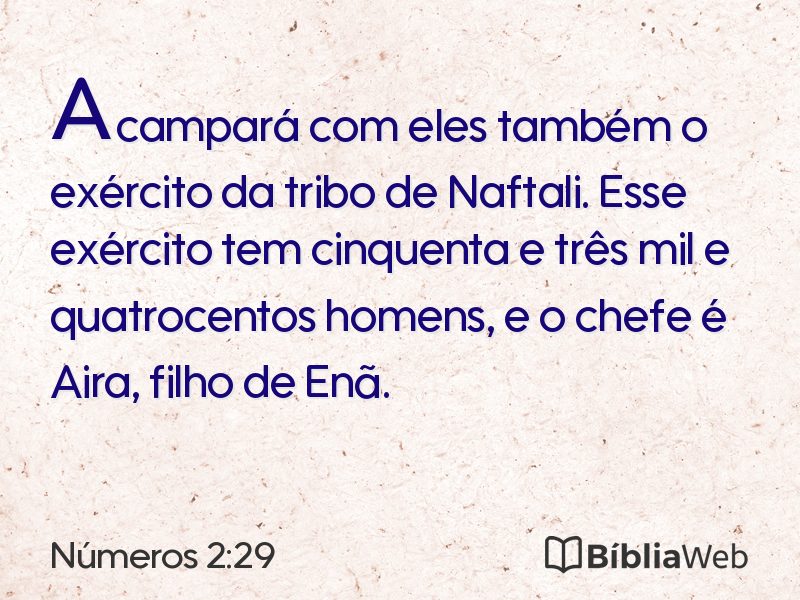 Números 2:29 em imagem para compartilhar