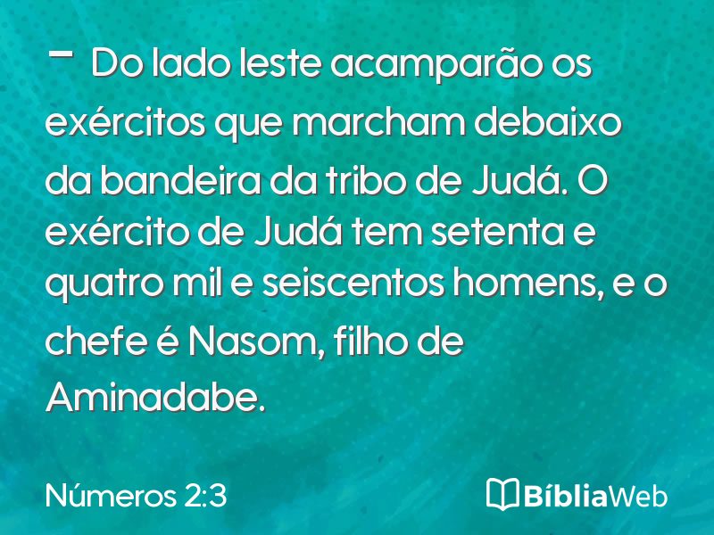 Números 2:3 em imagem para compartilhar