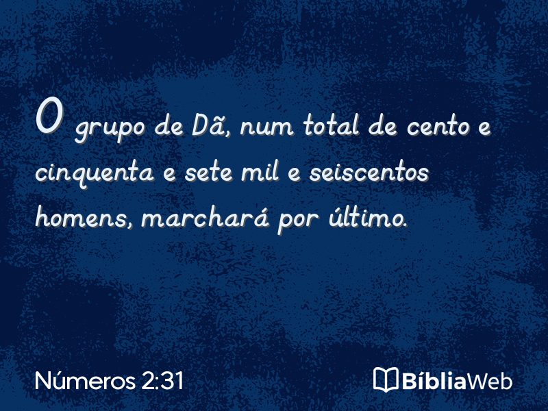 Números 2:31 em imagem para compartilhar