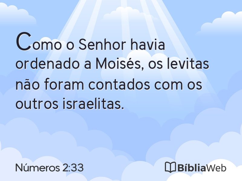 Números 2:33 em imagem para compartilhar