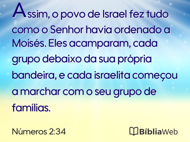 Números 2:34 em imagem para compartilhar