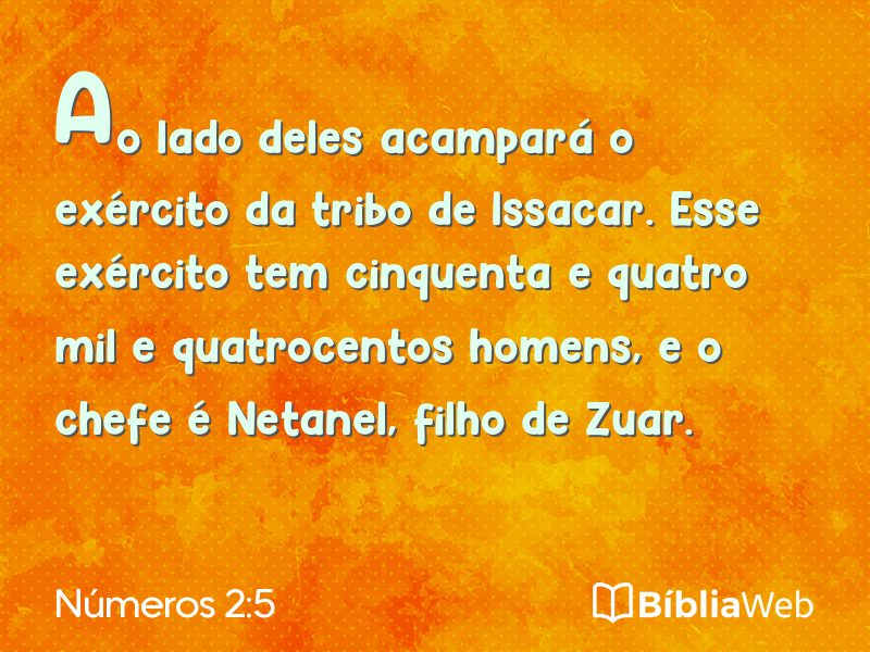 Números 2:5 em imagem para compartilhar