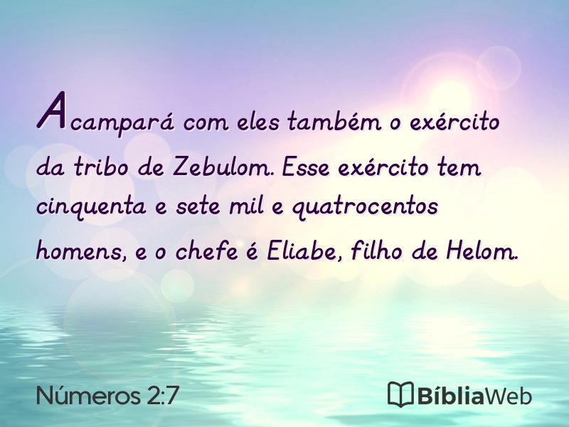 Números 2:7 em imagem para compartilhar