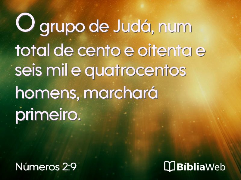 Números 2:9 em imagem para compartilhar