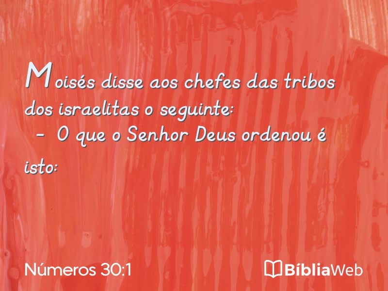 Números 30:1 em imagem para compartilhar