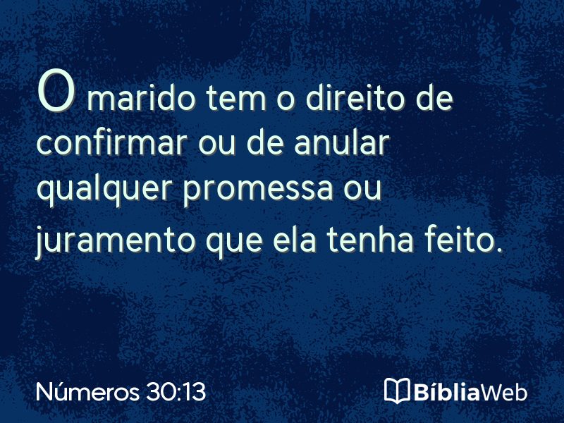 Números 30:13 em imagem para compartilhar