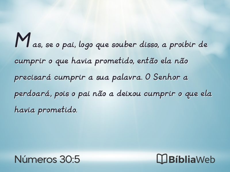 Números 30:5 em imagem para compartilhar