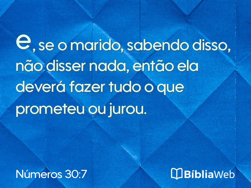 Números 30:7 em imagem para compartilhar