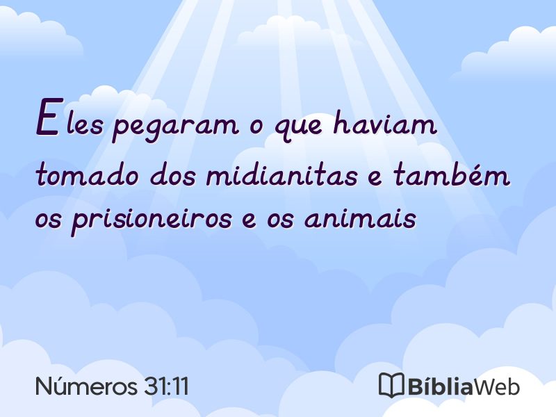 Números 31:11 em imagem para compartilhar