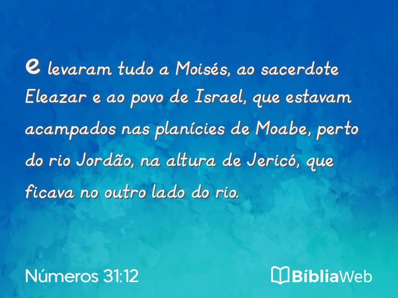 Números 31:12 em imagem para compartilhar
