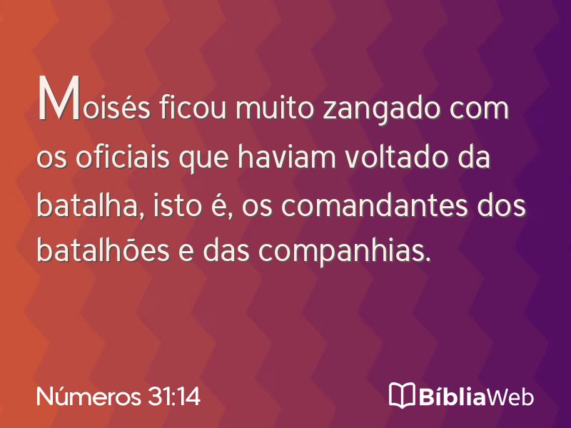 Números 31:14 em imagem para compartilhar