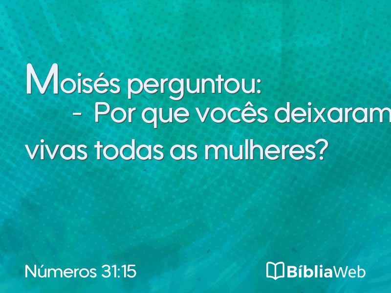 Números 31:15 em imagem para compartilhar