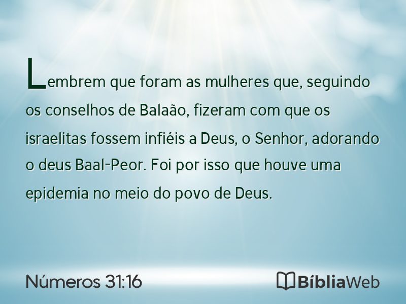 Números 31:16 em imagem para compartilhar