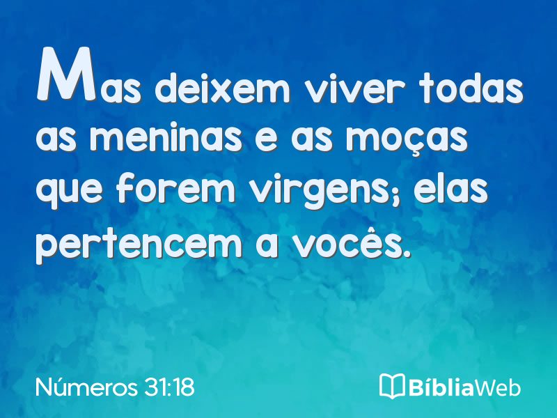 Números 31:18 em imagem para compartilhar