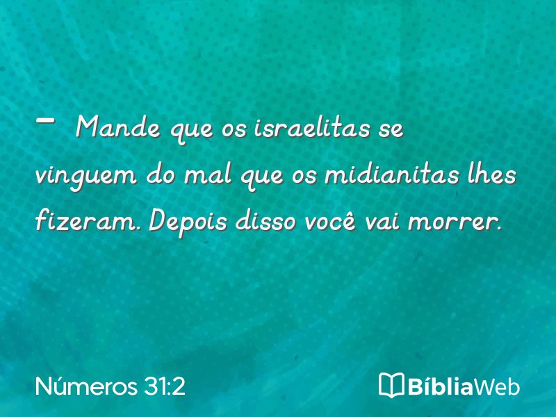 Números 31:2 em imagem para compartilhar