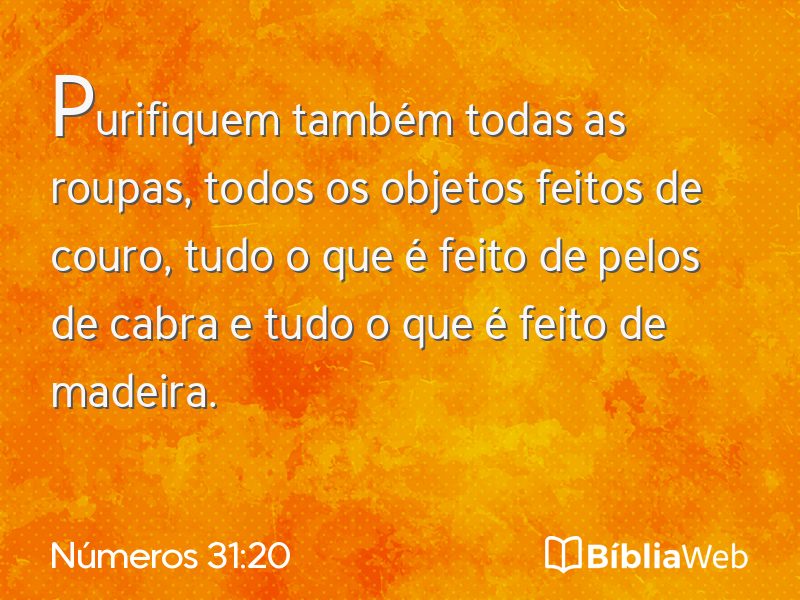 Números 31:20 em imagem para compartilhar