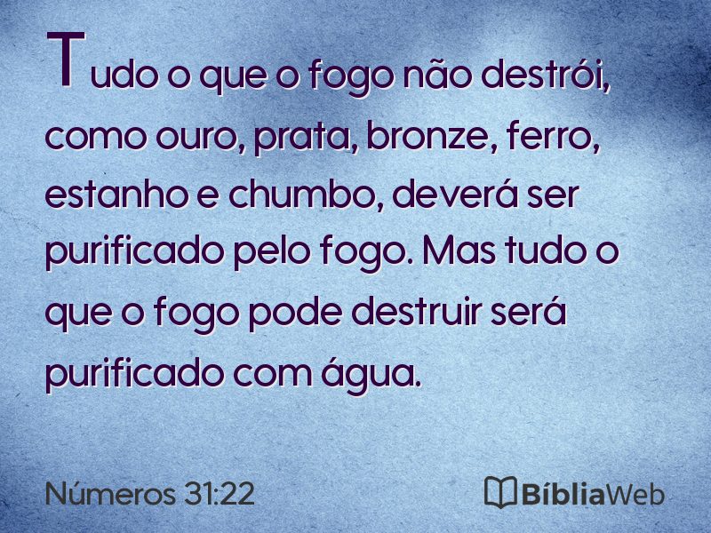 Números 31:22 em imagem para compartilhar
