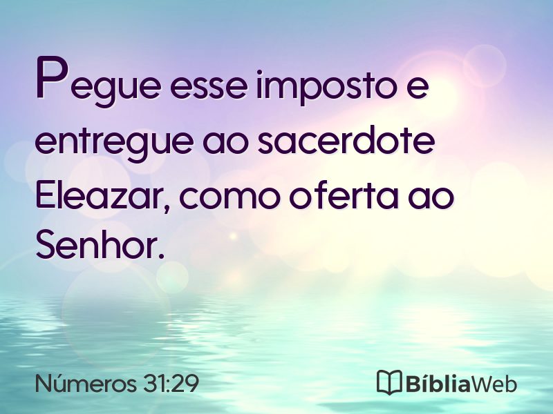 Números 31:29 em imagem para compartilhar
