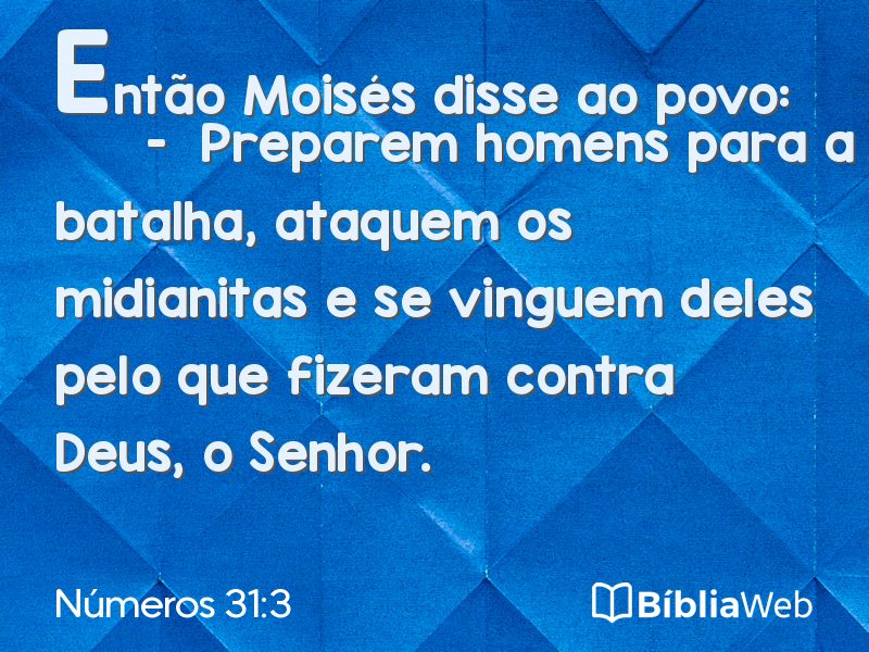 Números 31:3 em imagem para compartilhar