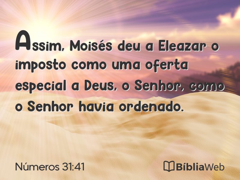 Números 31:41 em imagem para compartilhar