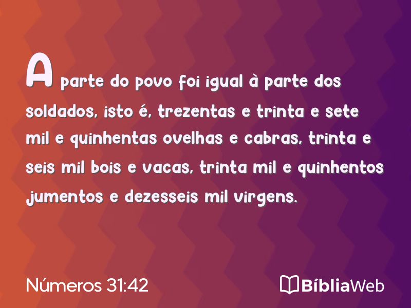 Números 31:42 em imagem para compartilhar