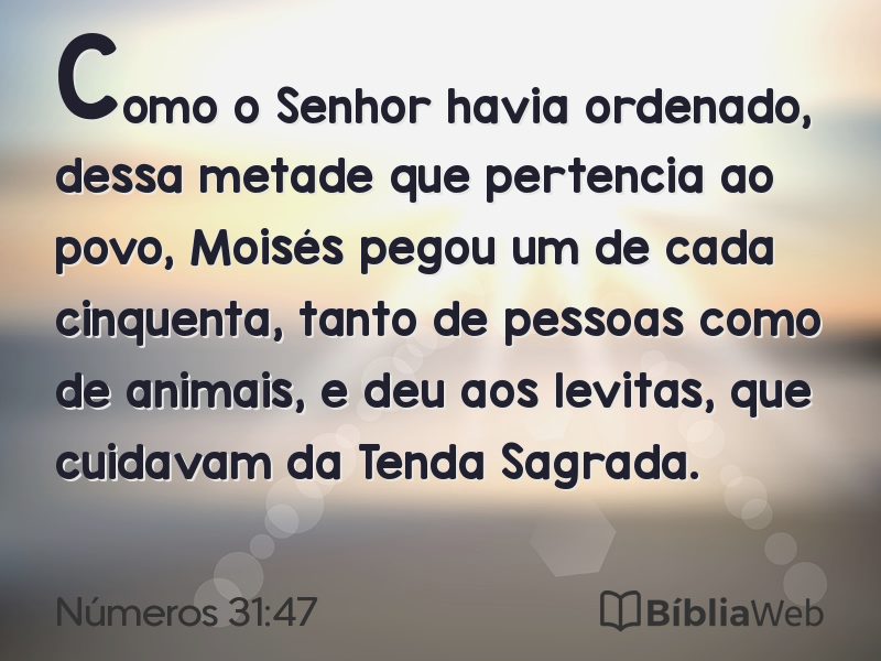 Números 31:47 em imagem para compartilhar