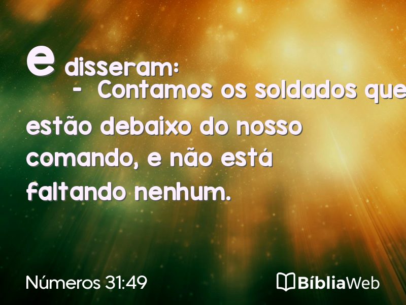 Números 31:49 em imagem para compartilhar