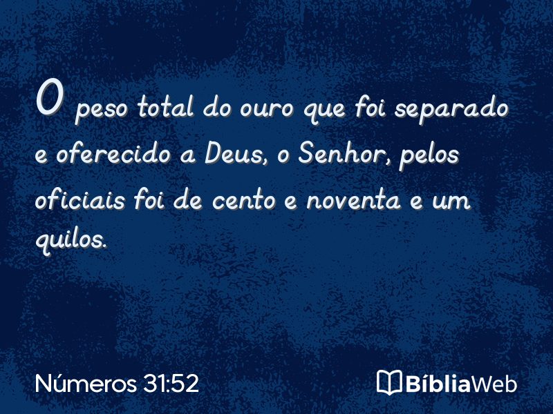 Números 31:52 em imagem para compartilhar