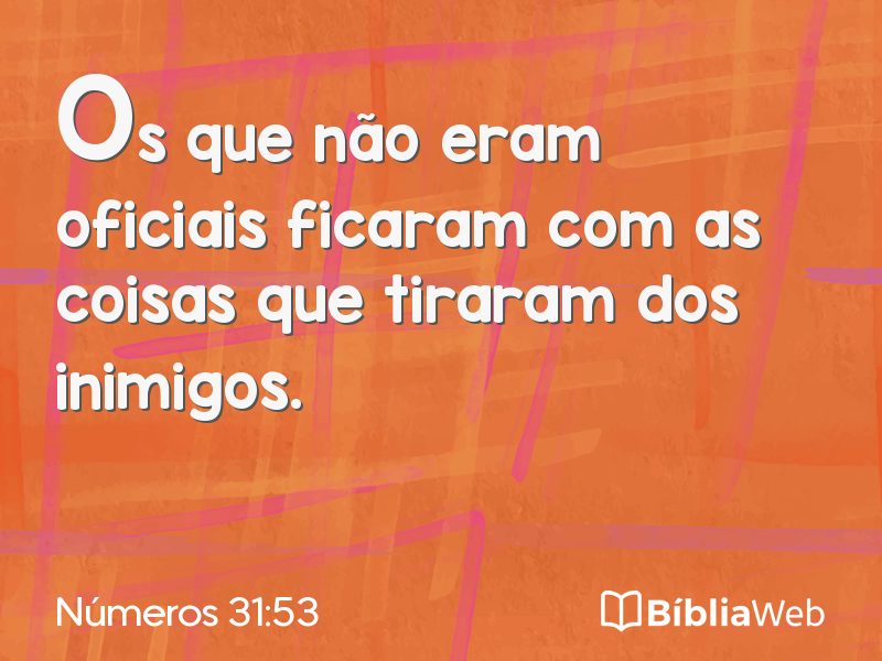Números 31:53 em imagem para compartilhar