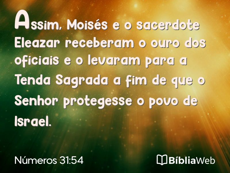 Números 31:54 em imagem para compartilhar