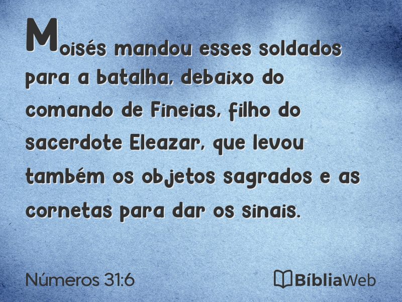 Números 31:6 em imagem para compartilhar