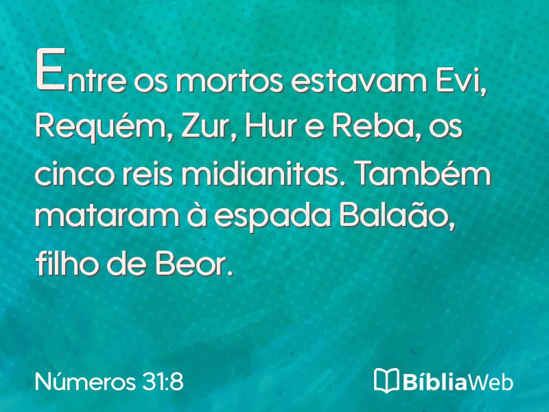 Números 31:8 em imagem para compartilhar