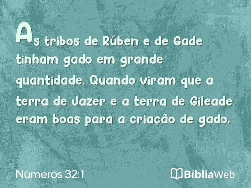 Números 32:1 em imagem para compartilhar