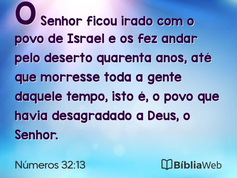 Números 32:13 em imagem para compartilhar