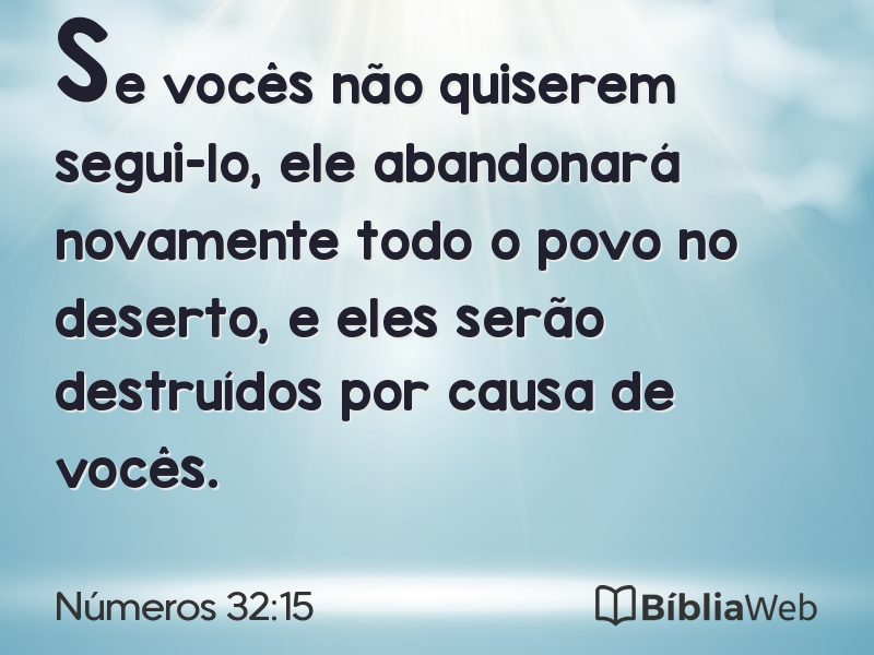 Números 32:15 em imagem para compartilhar
