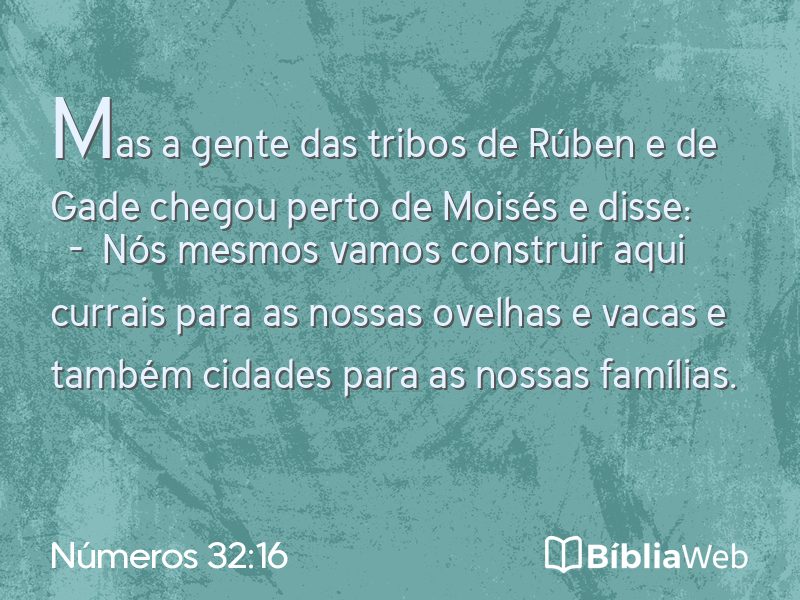Números 32:16 em imagem para compartilhar