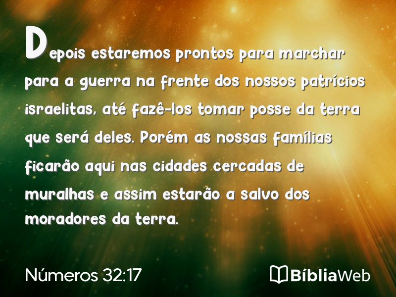 Números 32:17 em imagem para compartilhar