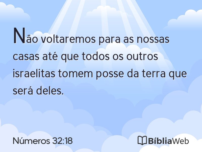 Números 32:18 em imagem para compartilhar