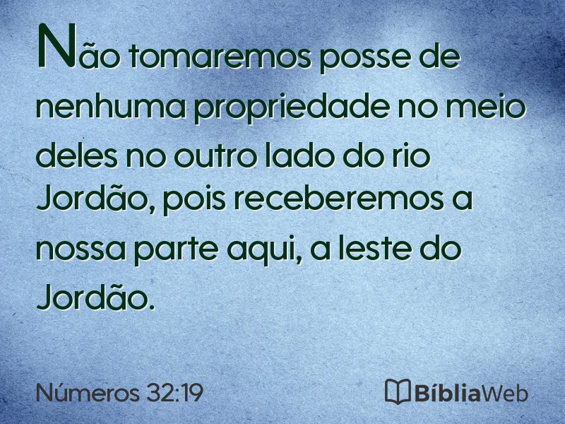 Números 32:19 em imagem para compartilhar