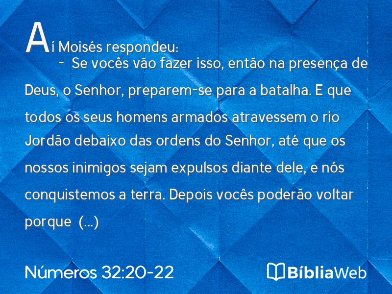 Números 32:20-22 em imagem para compartilhar