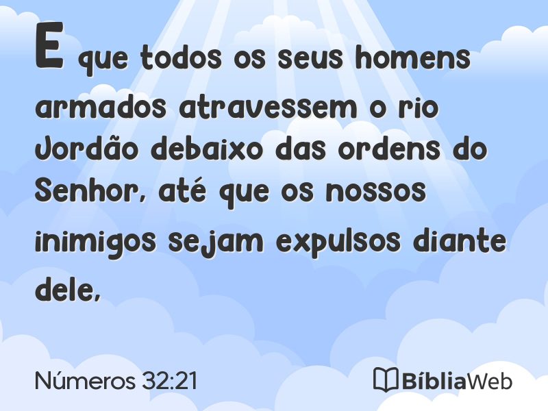 Números 32:21 em imagem para compartilhar