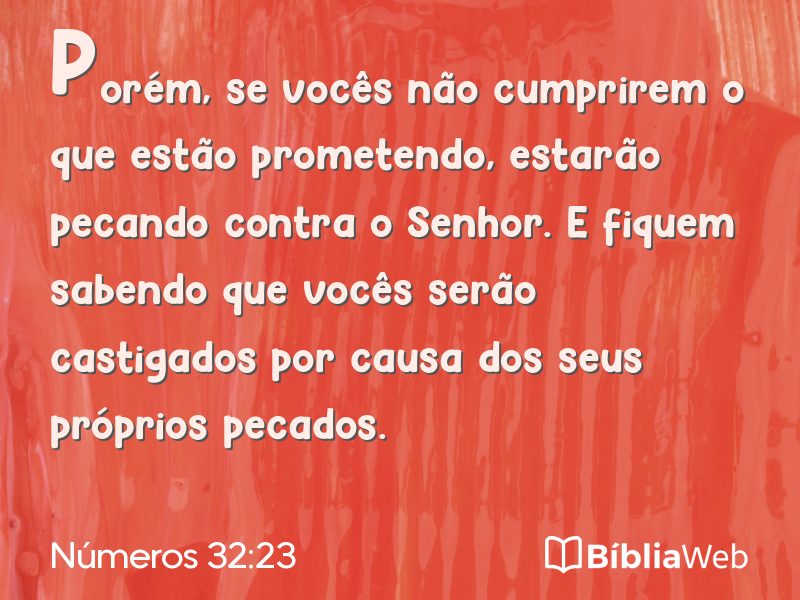 Números 32:23 em imagem para compartilhar